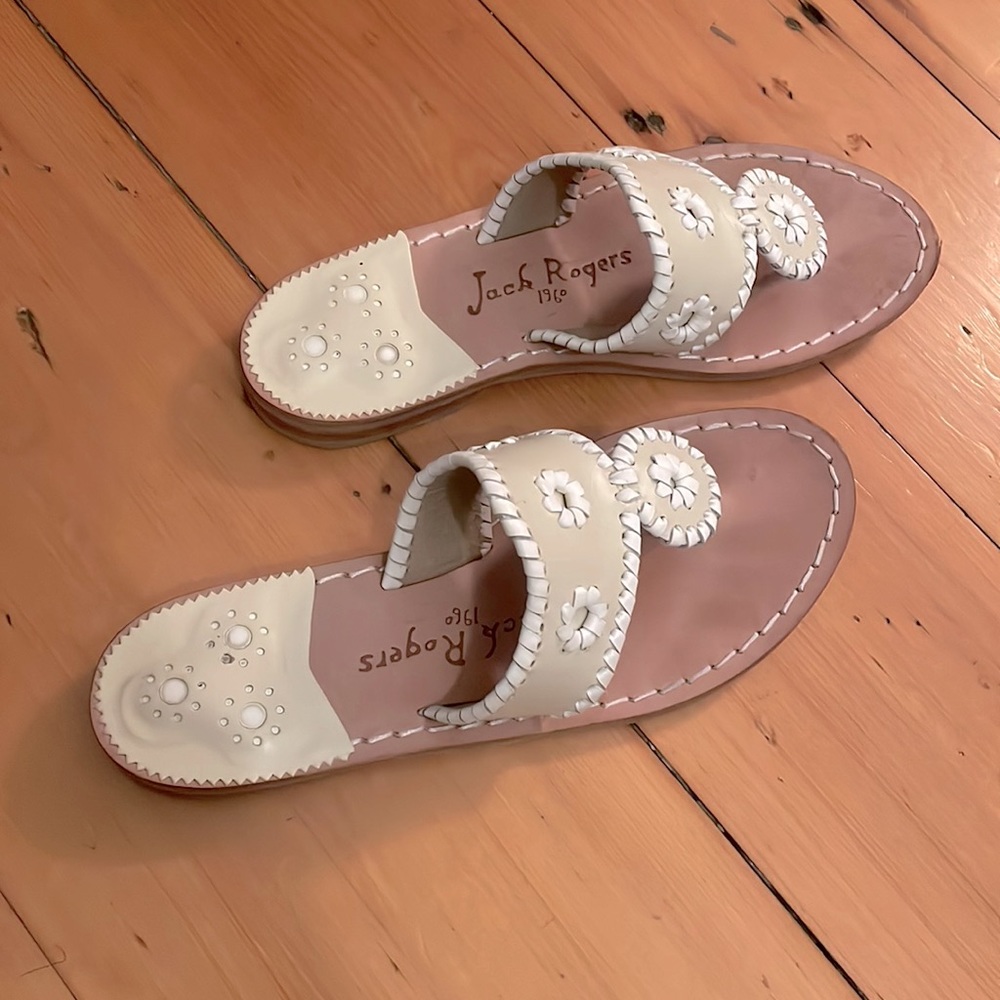 Jack Rogers white and cream sandals